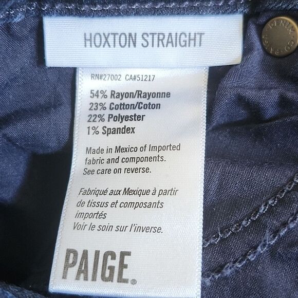 Paige Hoxton Straight Lana Navy Blue Wash Denim Jeans, Size 30 - Picture 8 of 11